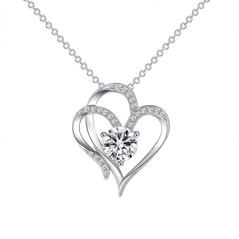 Zircon Double Heart Necklace