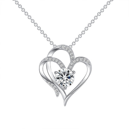 Zircon Double Heart Necklace