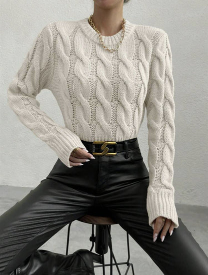 Loose-fitting Knitted Women's Pullover Sweater