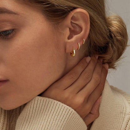 Gold Hoop Earrings 14K Goldwhite Gold Plated Earrings