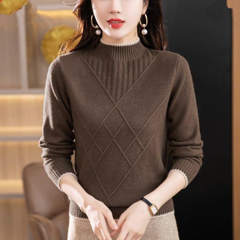 Women's Half Turtleneck Solid Color Sweater