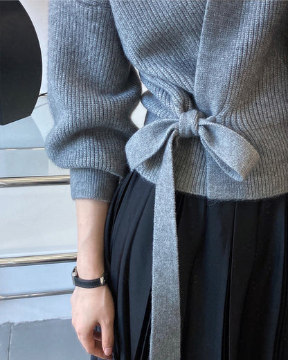 French Retro V-Neck Knit Cardigan