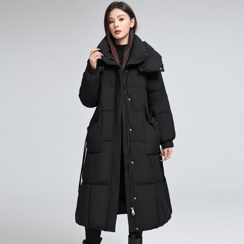 Knee-Length Padded Cotton Coat