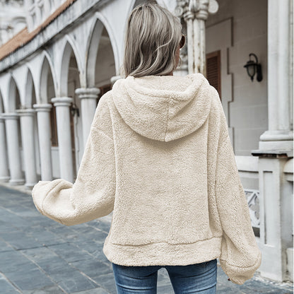 Women’s Hooded Plush Loose Sweater