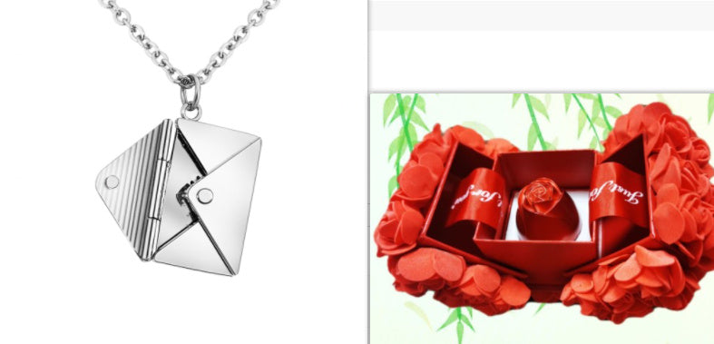 Envelope Letter Pendant Necklace