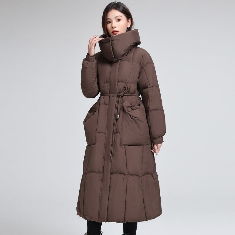 Knee-Length Padded Cotton Coat