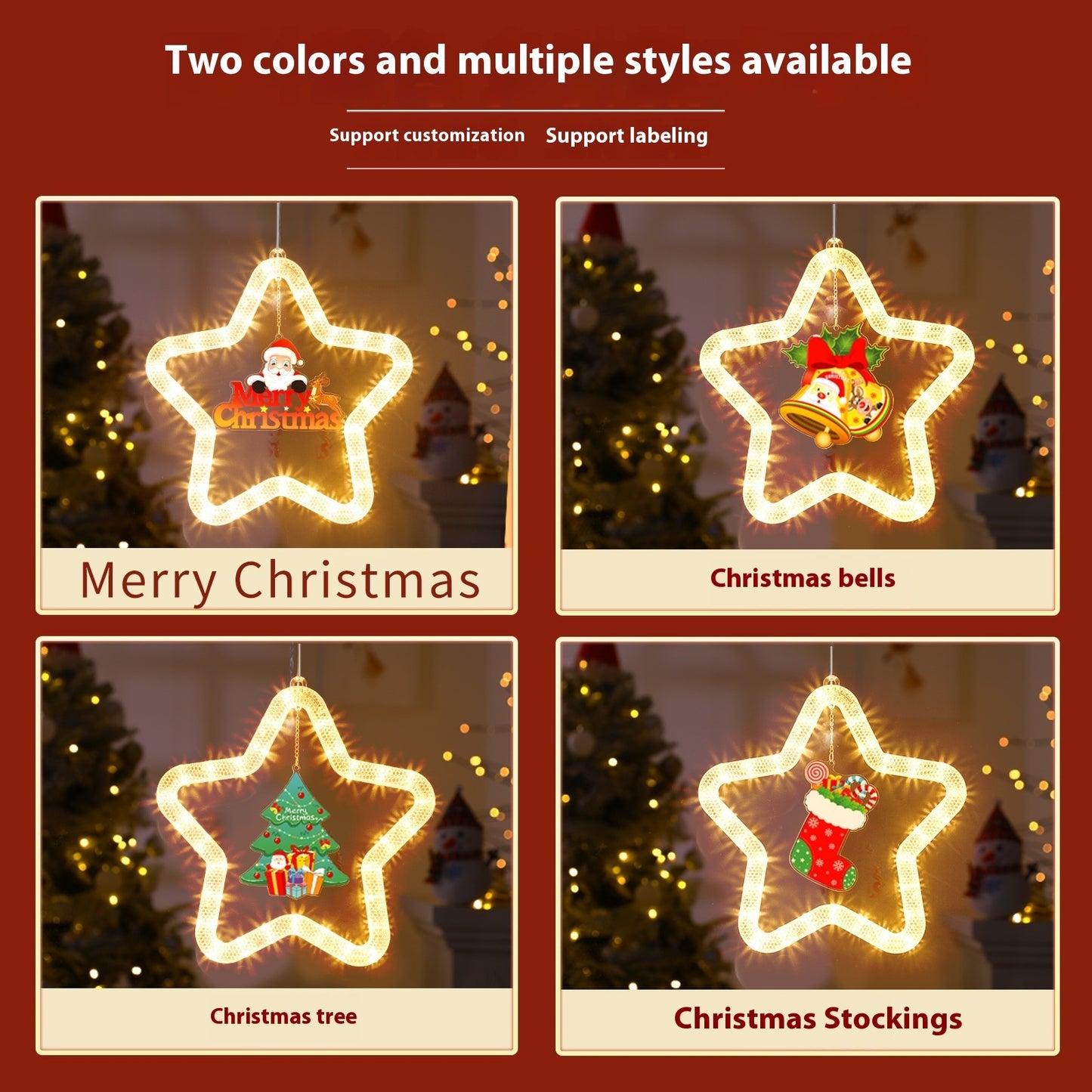 LED Christmas Star Pendant Decoration