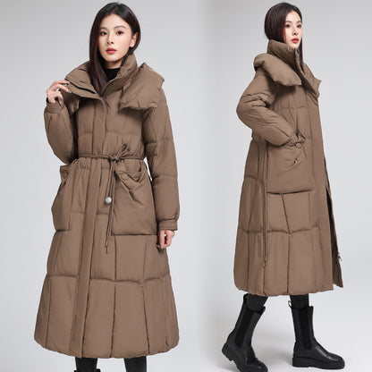 Knee-Length Padded Cotton Coat