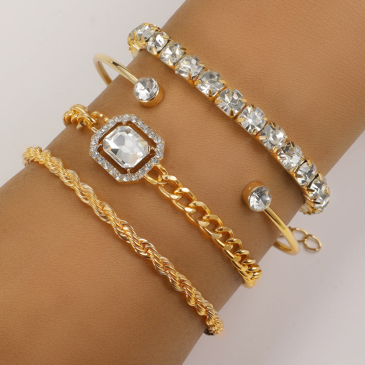 4-Piece Crystal Bracelet Set