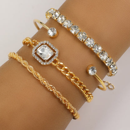 4-Piece Crystal Bracelet Set