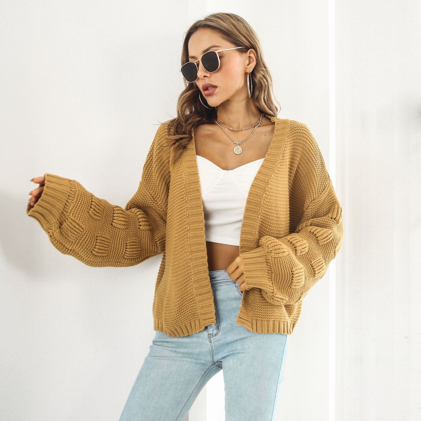 Women’s Puff Sleeve Knit Cardigan