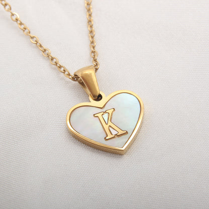 Heart-Shaped Letter Necklace