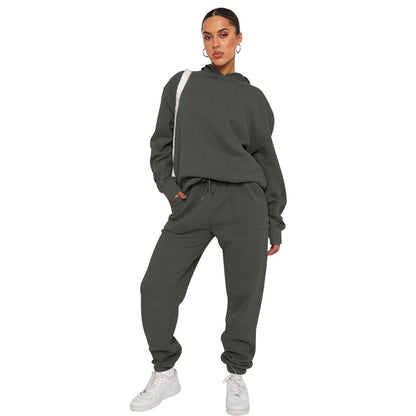 Hooded Long Sleeve Sweater Women's Clothing Fashion Casual Trousers Suit