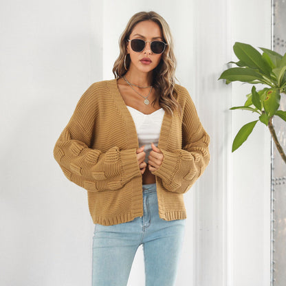 Women’s Puff Sleeve Knit Cardigan
