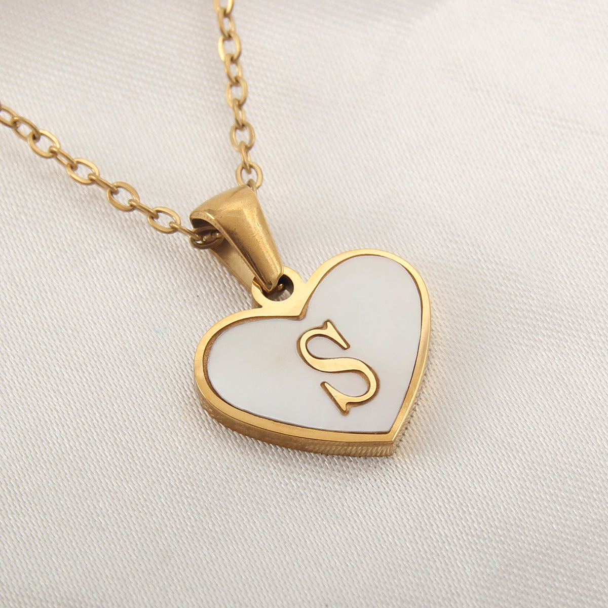 Heart-Shaped Letter Necklace
