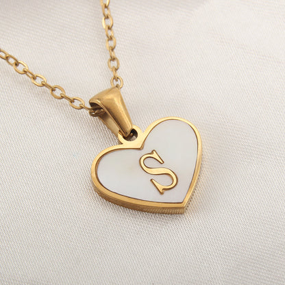 Heart-Shaped Letter Necklace