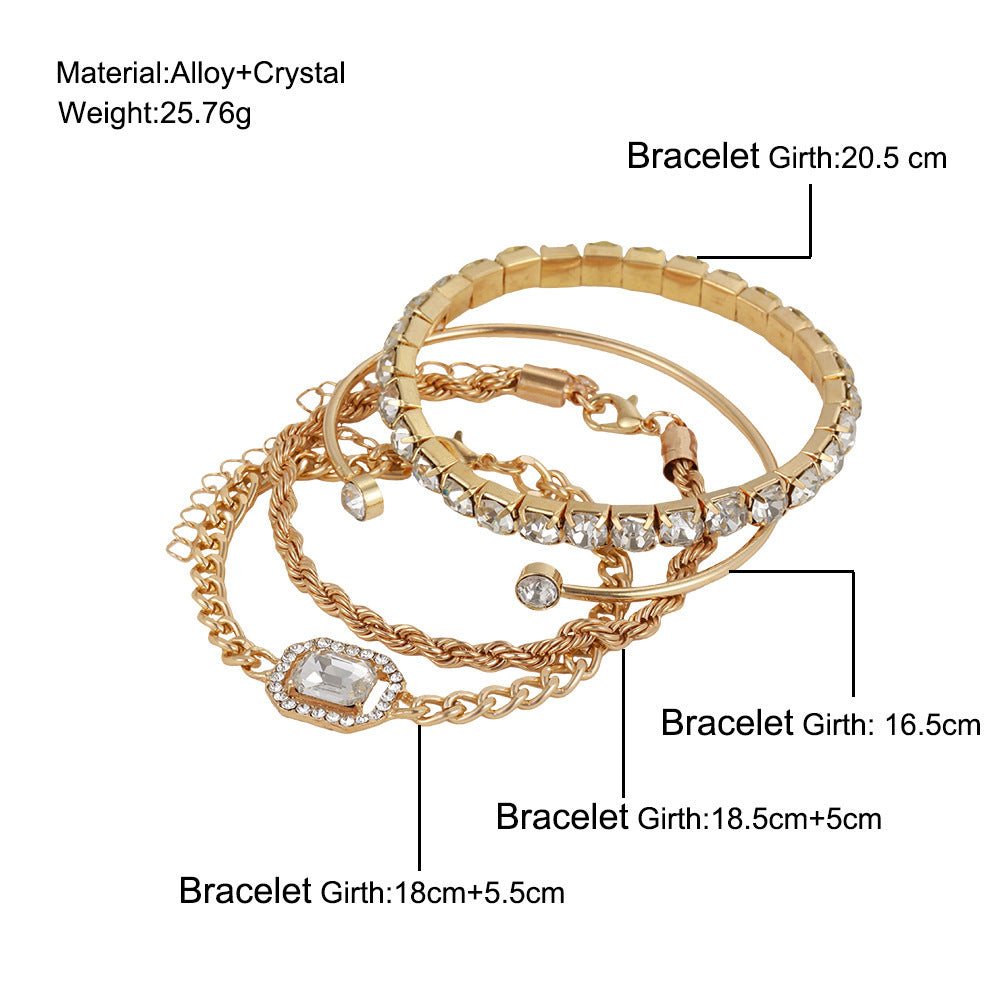 4-Piece Crystal Bracelet Set