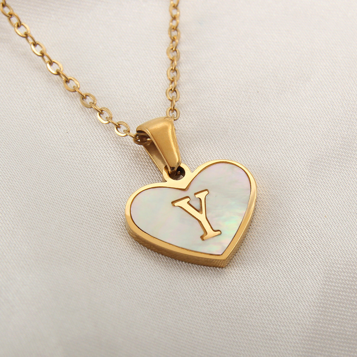 Heart-Shaped Letter Necklace