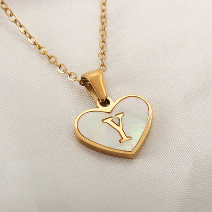 Heart-Shaped Letter Necklace