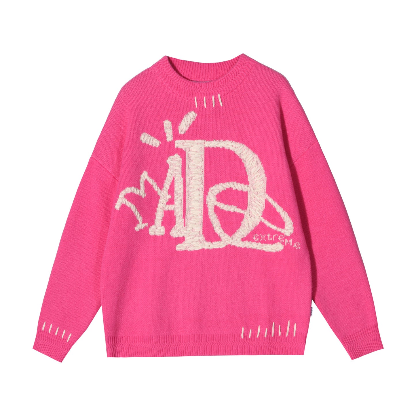 Vintage Street Funny Letter Hand Embroidered Sweater