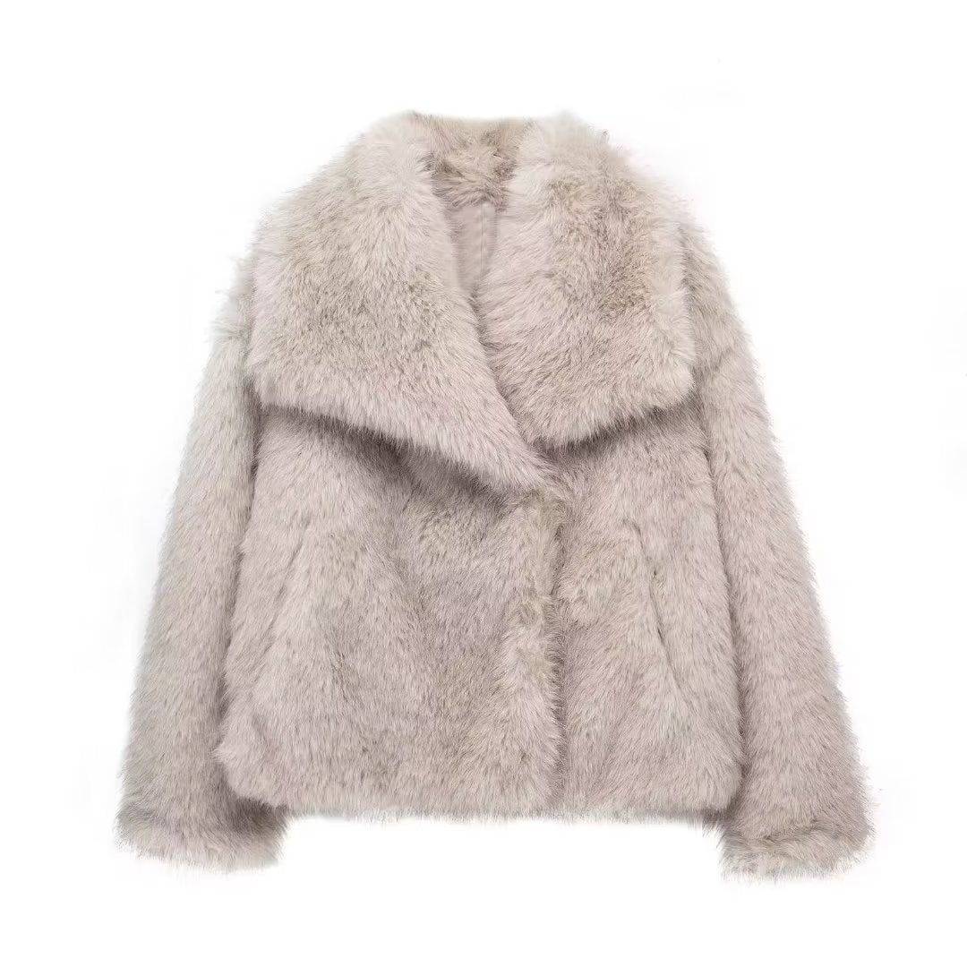 Women’s Winter Plush Fluffy Lapel Jacket