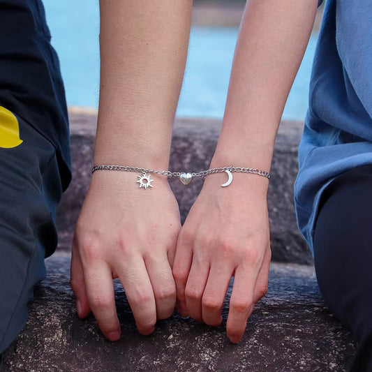 Magnetic Sun & Moon Couple Bracelets