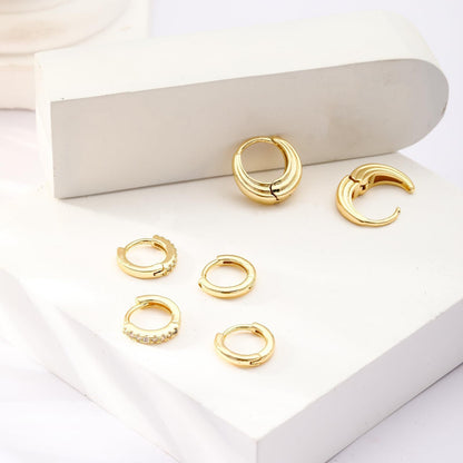 Gold Hoop Earrings 14K Goldwhite Gold Plated Earrings