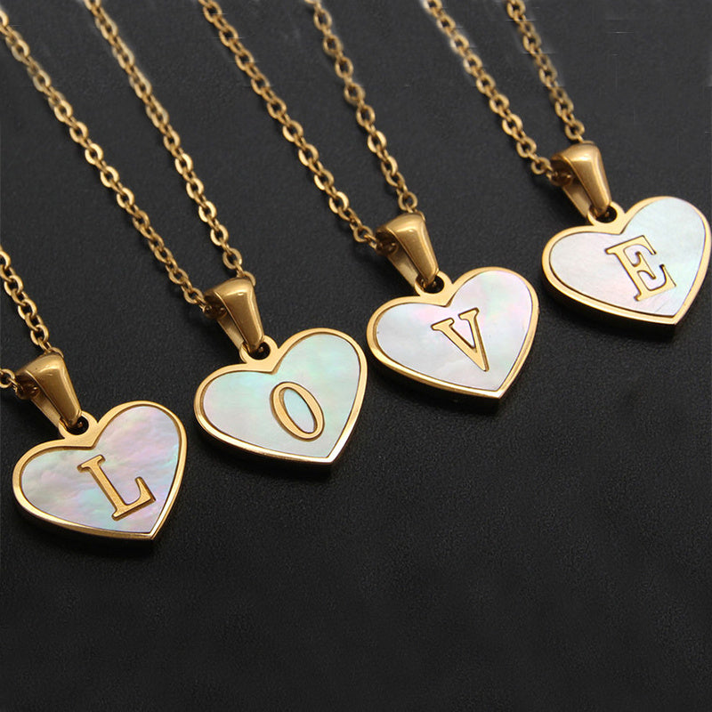 Heart-Shaped Letter Necklace